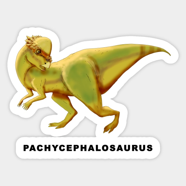 Pachycephalosaurus Sticker by lucamendieta